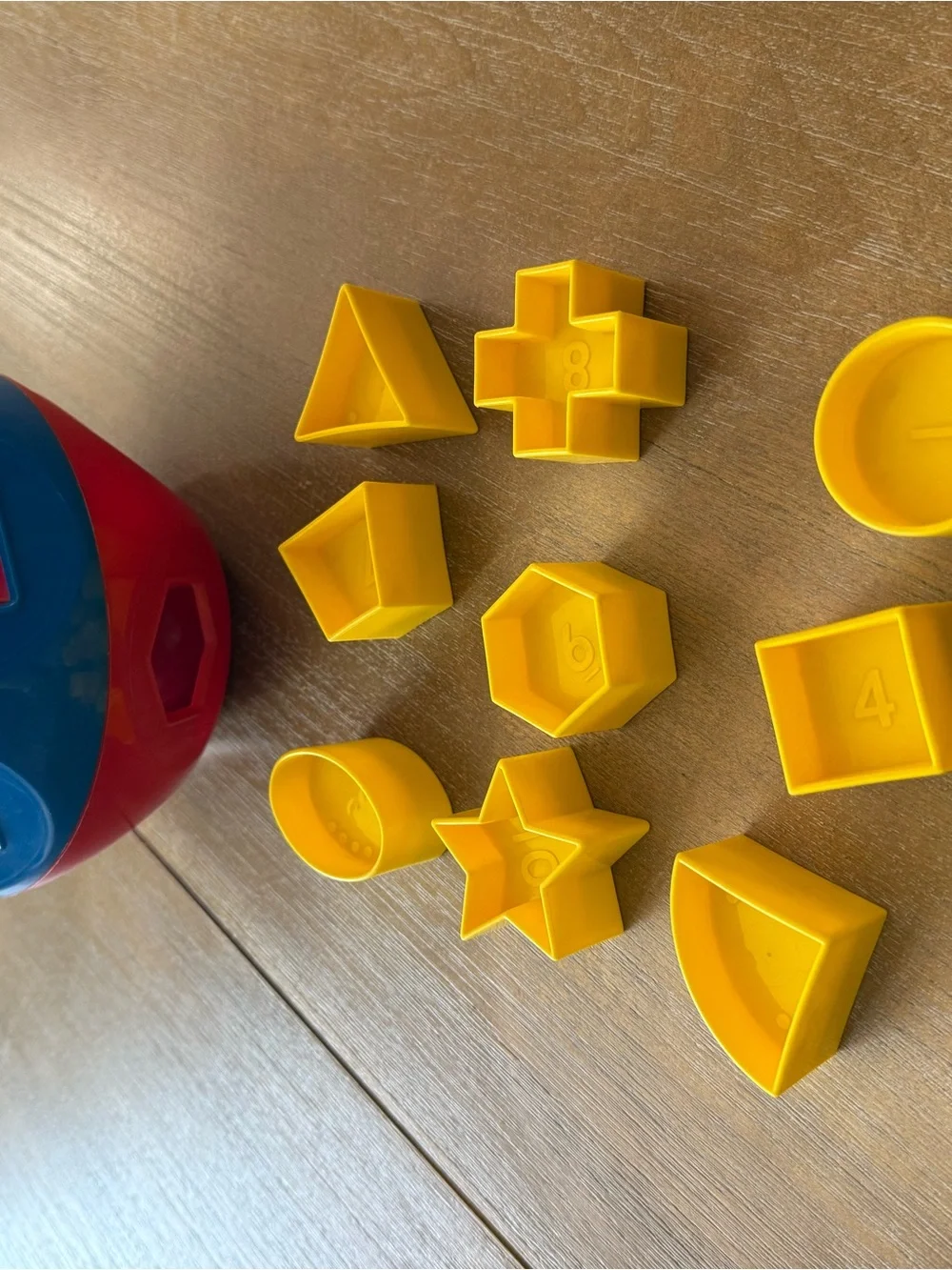 Disney Red & Blue Stacking Train with Yellow Shape Blocks